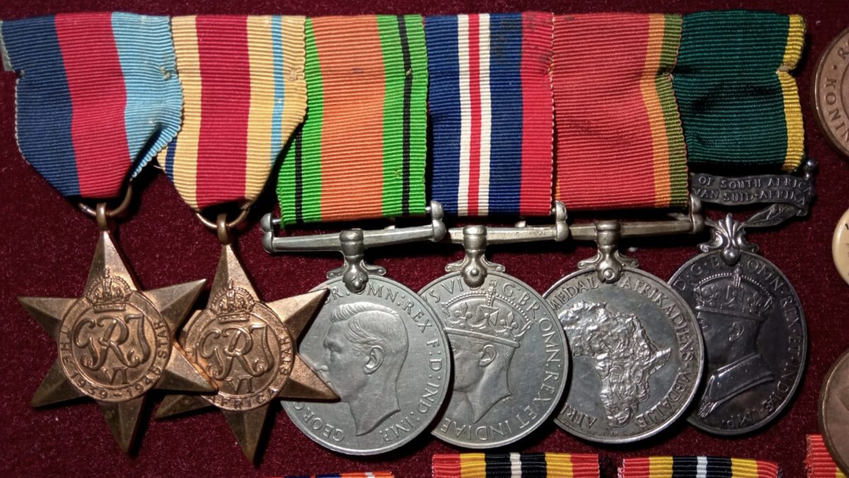 Южно-африканская колодка с наградами ветерана Второй мировой войны